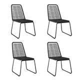 5 Piece Garden Dining Set Black 3156508