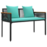 Outdoor Bench Black and Turquoise 117 x 54 x 74.5 cm 42025242