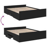 Bed Frame Black Engineered wood Double Storage Bed Frame 3280280
