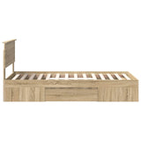 Bed Frame with Headboard Sonoma Oak 90 x 200 cm Engineered Wood 3408797