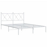 Metal Bed Frame without Mattress with Headboard White 140x190cm 376551
