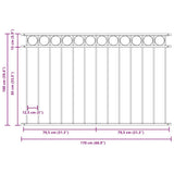 Fence Panel ASSEN Steel 1.7x1 m Black 146317