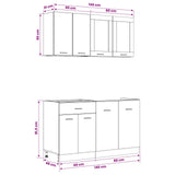 Kitchen Unit Lyon 4 pcs Black Oak Engineered Wood 3445848