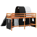 Kids' Loft Bed with Tunnel White&Black 80x200 cm Solid Wood Pine 3309098