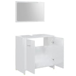 ZNTS 4 Piece Bathroom Furniture Set High Gloss White Engineered Wood 3056886