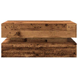 Coffee Table with LED Lights Old Wood 90x50x40 cm 857718