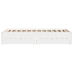 ZNTS Bed Frame without Mattress White 120x190 cm Small Double Solid Wood Pine 3301729