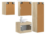Bathroom Cabinet Set 5 pcs Sonoma Oak 50 x 14.5 x 70 cm 3407289