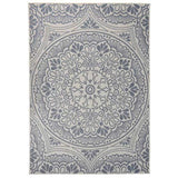 Outdoor Flatweave Rug 140x200 cm Blue Pattern 340831