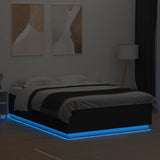 Bed Frame with LED without Mattress Black 160x200 cm 3209598