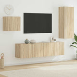 4 Piece TV Wall Units Sonoma Oak Engineered Wood 3216430