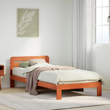 Bed Frame without Mattress Wax Brown 75x190 cm Small Single Solid Wood Pine 855566