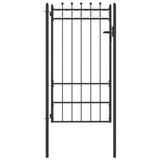 Fence Gate HORST 100 x 175 cm Metal Black Lockable 42034062