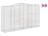 Arched Gabion Baskets 9 pcs 300x50x220/240 cm Galvanised Iron 3146816