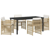 Garden Dining Set 5 pcs Beige Powder-Coated Steel 3380663