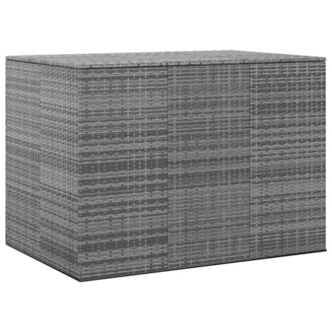 Garden Cushion Box PE Rattan 145x100x103 cm Grey 317231