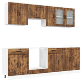 8 Piece Kitchen Cabinet Set Lucca Smoked Oak Engineered Wood 3314836