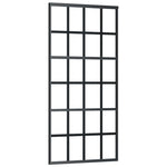 ZNTS Sliding Door with Hardware Set ESG Glass&Aluminium 90x205 cm 3081964