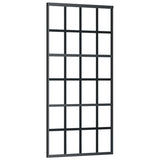 ZNTS Sliding Door with Hardware Set ESG Glass&Aluminium 90x205 cm 3081964