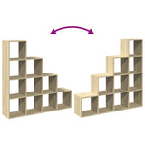 Room Divider Bookcase 4-Tier Sonoma Oak 131.5x29x131.5 cm Engineered Wood 857969