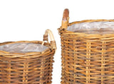 Planter Basket GENDT 2 pcs Natural Brown Kubu Rattan 42020958