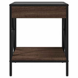 Coffee Table with Infinity LED Brown Oak 40x40x49 cm 847696