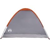 Camping Tent Dome 4-Person Grey and Orange Waterproof 94764