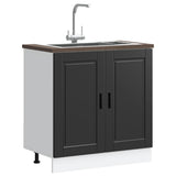 Sink Base Cabinet "Porto" Black 80x46x81.5 cm Engineered Wood 853928