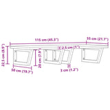 ZNTS Basin Shelf Wall Mounted Steel and Solid Wood Beech 3302454