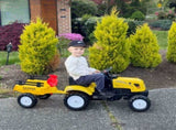 Kids Ride on Tractor with Back Trailer, Shovel & Rake, Horn, Four Wheels Tractor Toy for Child T3398P348051