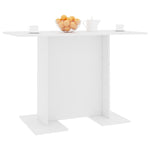 ZNTS Dining Table White 110x60x75 cm Engineered Wood 800243