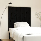 Wall Headboard Black 108x3x110 cm Solid Wood Pine 824927