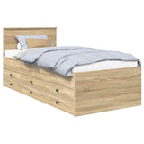 Daybed Manual Sonoma Oak and Black 90 x 190 cm Engineered Wood 3408524
