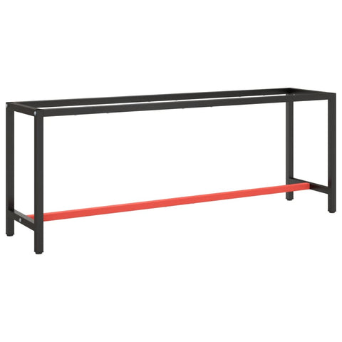 ZNTS Work Bench Frame Matte Black and Matte Red 210x50x79 cm Metal 151454