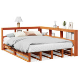 Bookcase Bed without Mattress Wax Brown 160x200cm Solid Wood Pine 3324495