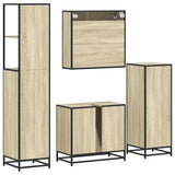 4 Piece Bathroom Furniture Set Sonoma Oak Engineered Wood 3301276