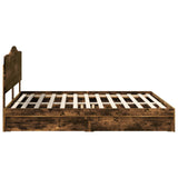 Storage Bed with Drawer Smoked Oak 180 x 200 cm Engineered Wood 3413482