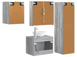 Bathroom Cabinet Set 5 pcs Grey Sonoma 53 x 15.5 x 70 cm 3407308