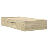 Bed Frame without Mattress Sonoma Oak 100x200 cm Engineered Wood 3295487