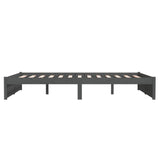 Bed Frame without Mattress Grey Solid Wood 140x200 cm 814951