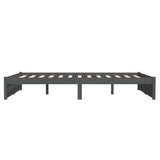 Bed Frame without Mattress Grey Solid Wood 140x200 cm 814951