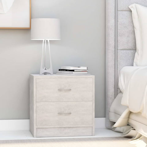 ZNTS Bedside Cabinets 2 pcs Concrete Grey 40x30x40 cm Engineered Wood 801044