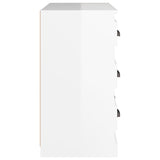 Sideboard High Gloss White 70x35.5x67.5 cm Engineered Wood 816434