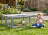 Wooden Folding Rabbit Hutch, for 2-3 Rabbits - Grey T3398P551620