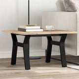 ZNTS Coffee Table Y-Frame 70x70x40 cm Solid Wood Pine and Steel 3282705