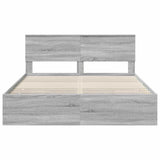 Bed Frame with Drawer Grey Sonoma 160 x 200 cm Engineer Wood 3410691