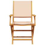 ZNTS 3 Piece Bistro Set Beige Fabric and Solid Wood 3281811