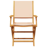 3 Piece Bistro Set Beige Fabric and Solid Wood 3281811