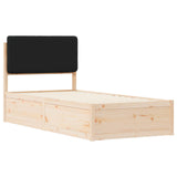 Bed Frame with Upholstered Headboard Black 90 x 190 cm 877666