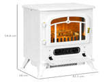 Modern Electric Fireplace, Freestanding Electric Stove Fire with Flame Effect, 950/1850W, White T3398P422901